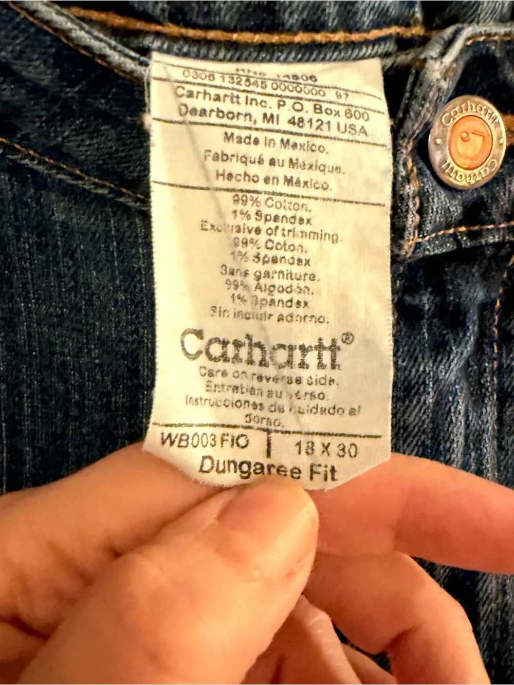 Carhartt Women's Relaxed Carpenter Jeans in Faded Blue Denim